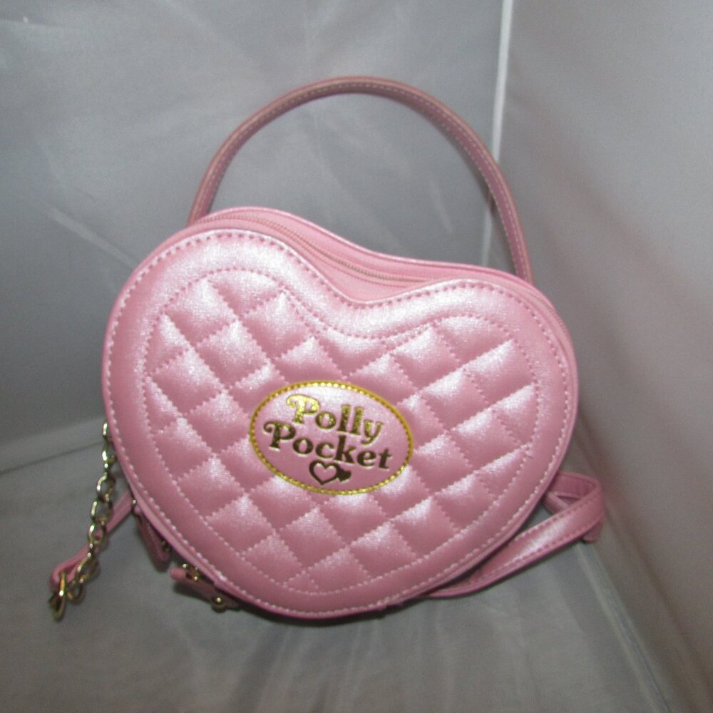 Hot Topic Polly Pocket Pink Quilted Heart Crossbody Preowned